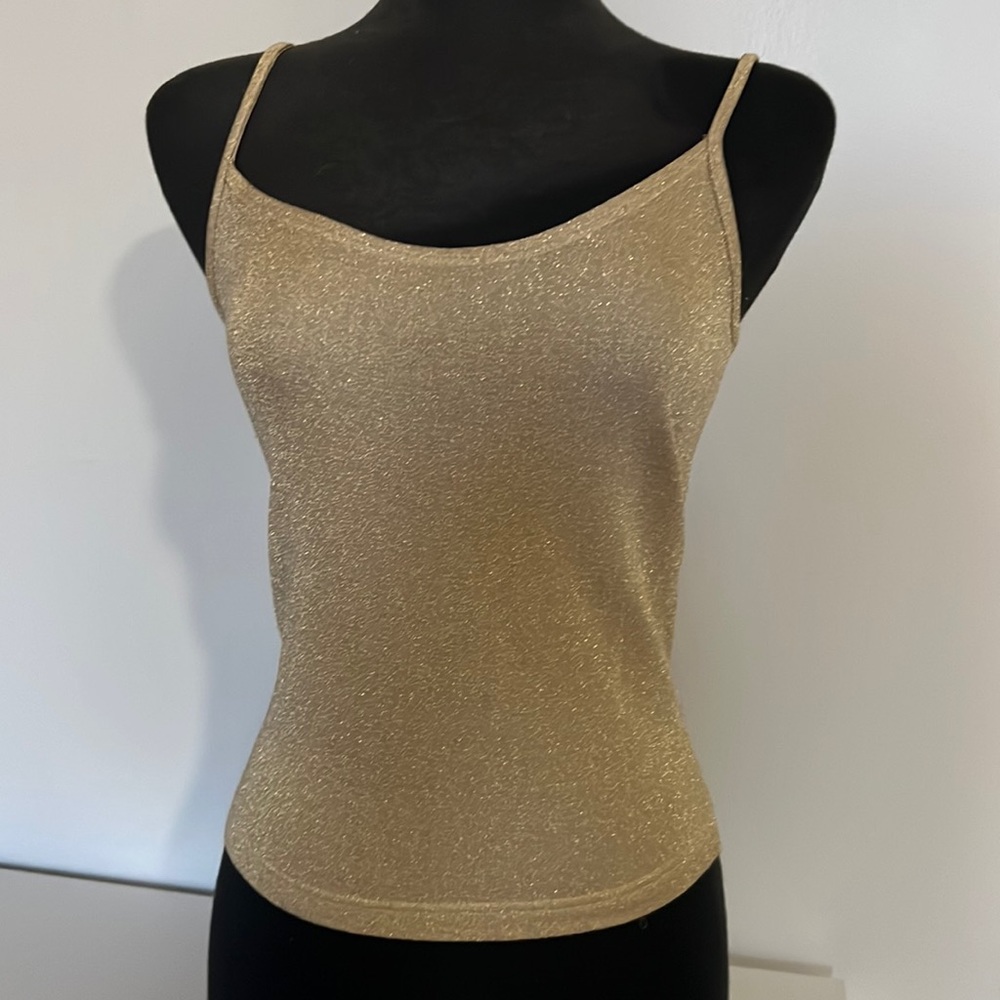 Sparkly gold tank top